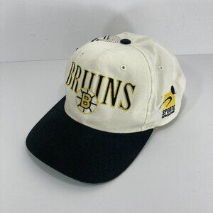 Vintage 90s Boston Bruins Sports Specialties Laser Snapback Hockey NHL Classic